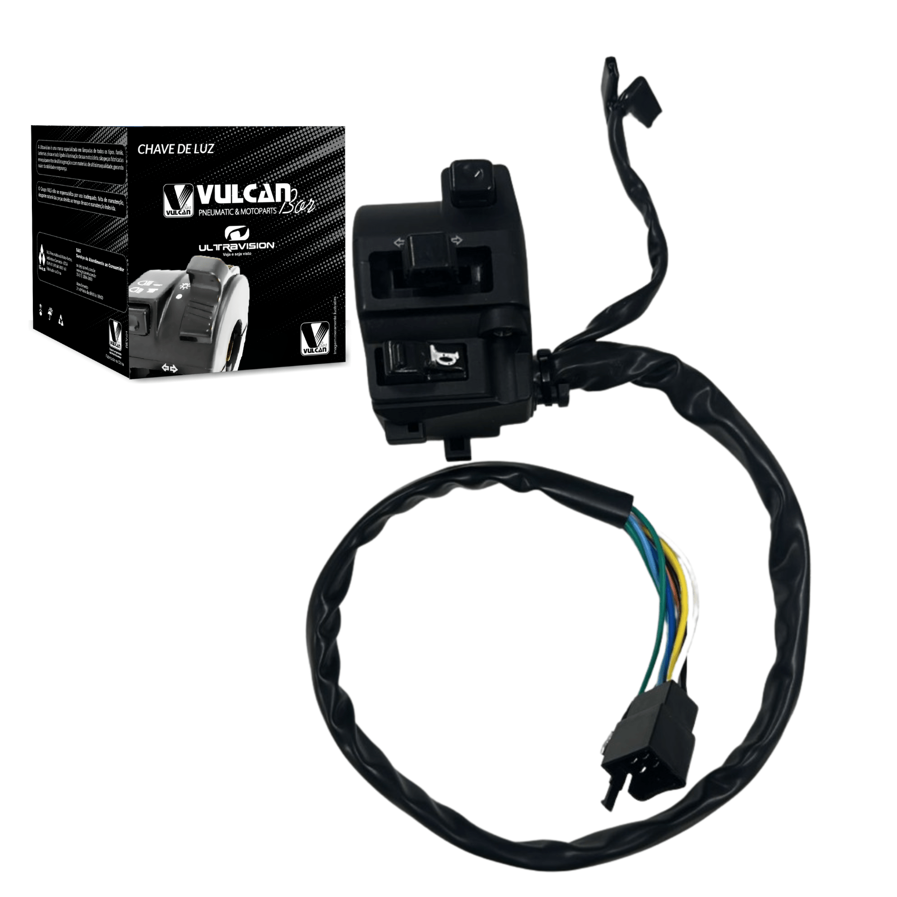Chave de luz p/ moto honda cg 150 titan ks/es/esd/ex 09/13 (10 fios)